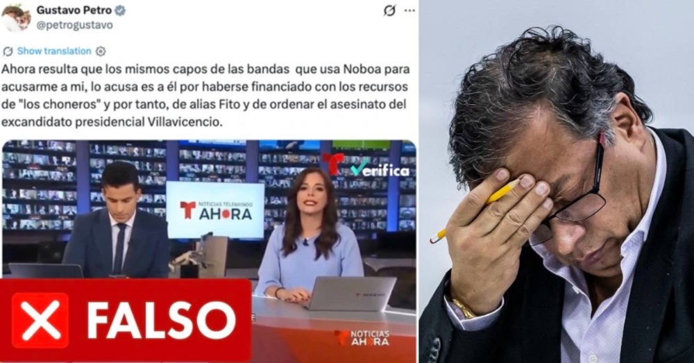 Petro comparte video manipulado con IA atribuido falsamente a Noticias Telemundo